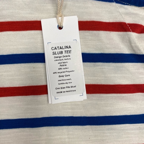 NWT MERSEA Catalina Slub Tee - Red, White, and Blue Stripes OSFM - Picture 12 of 12